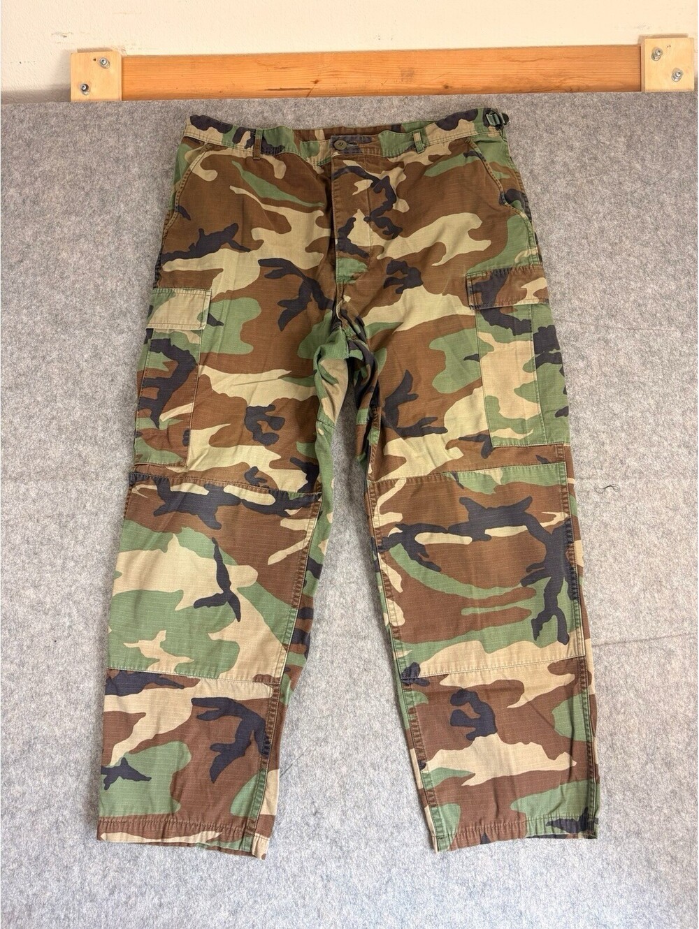 US Army Camo Pants Camouflage Woodland Combat Trousers Military Large - Picture 1 of 5